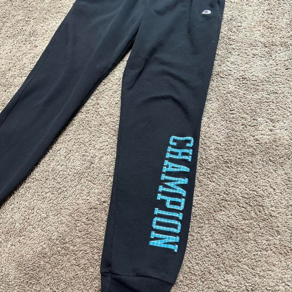 Champion Powerblend hoodie and Joggers tracksuit set black light blue 
Mens Sz M - Picture 8 of 8